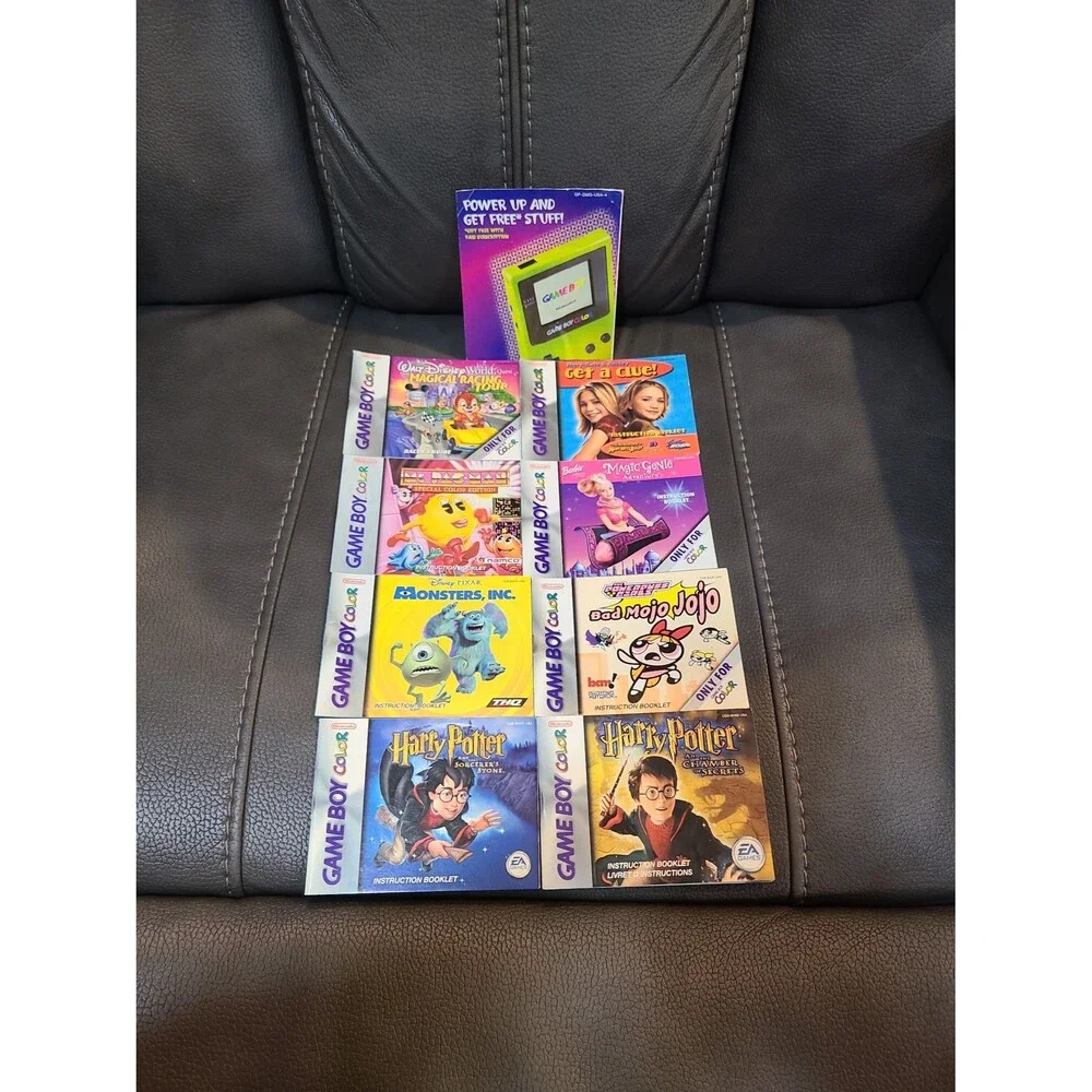 Gameboy Color Manual Only Lot - Harry Potter, Monsters Inc, Power Puff Girls